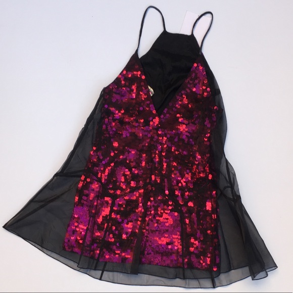 Free People Garment Pink Sequins w/ Sheer Overlap - Picture 5 of 8